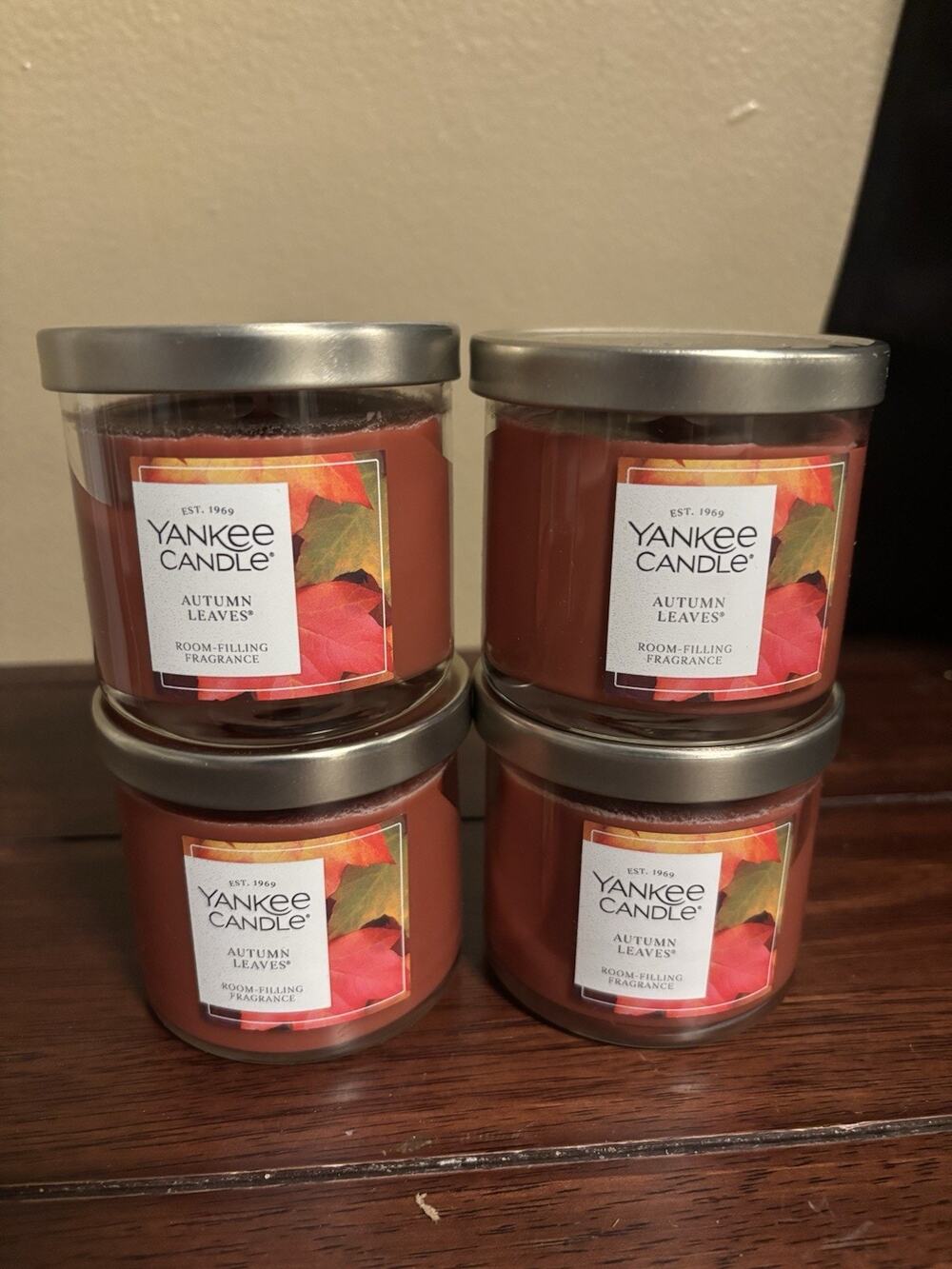 Yankee Autumn Leaves 4.3 Ounce Candle With Lid (Qty 4)